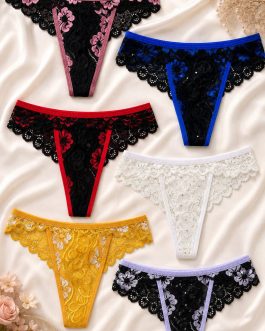Pack X3 Tanga De Encaje Sexy Fantasía Colores Surtidos